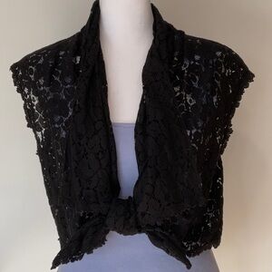 Karen Kane Black Lace Drape Vest